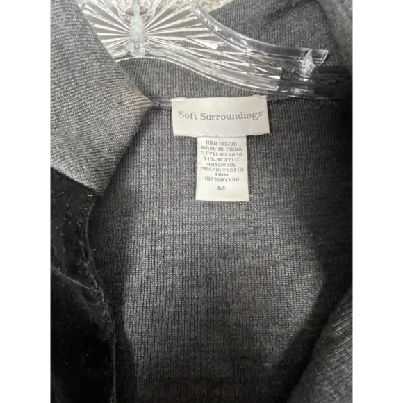 Soft Surroundings Wool Blend Womens‎ Tunic Sweater Size M Collar Velvet Trim - Picture 3 of 7